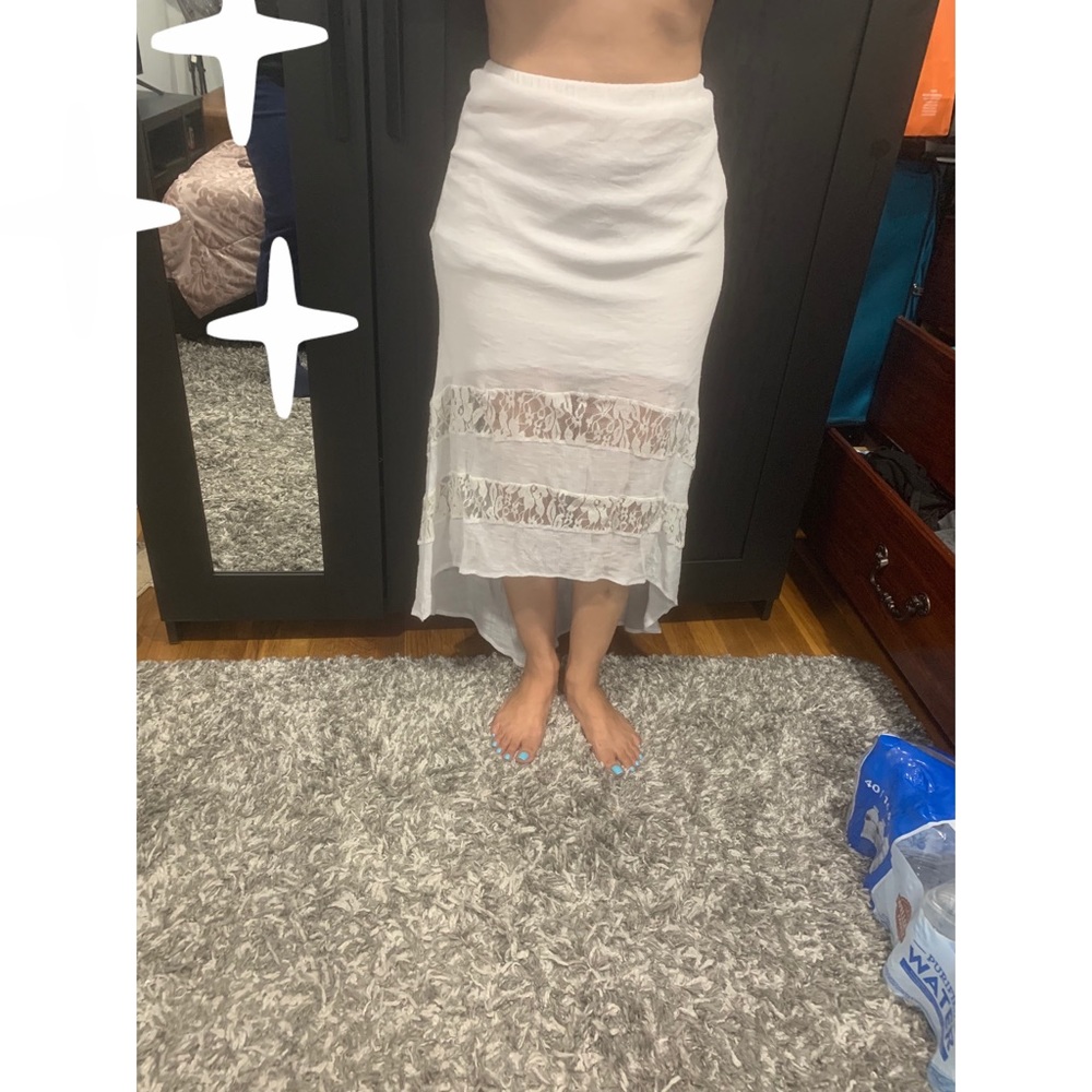 White laced asymmetrical maxi skirt size S by & by - Picture 9 of 10